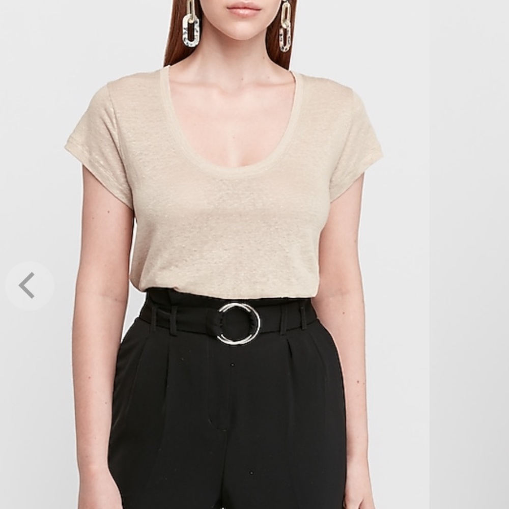 BDG Fitted Beige Scoop Neck Size S-P